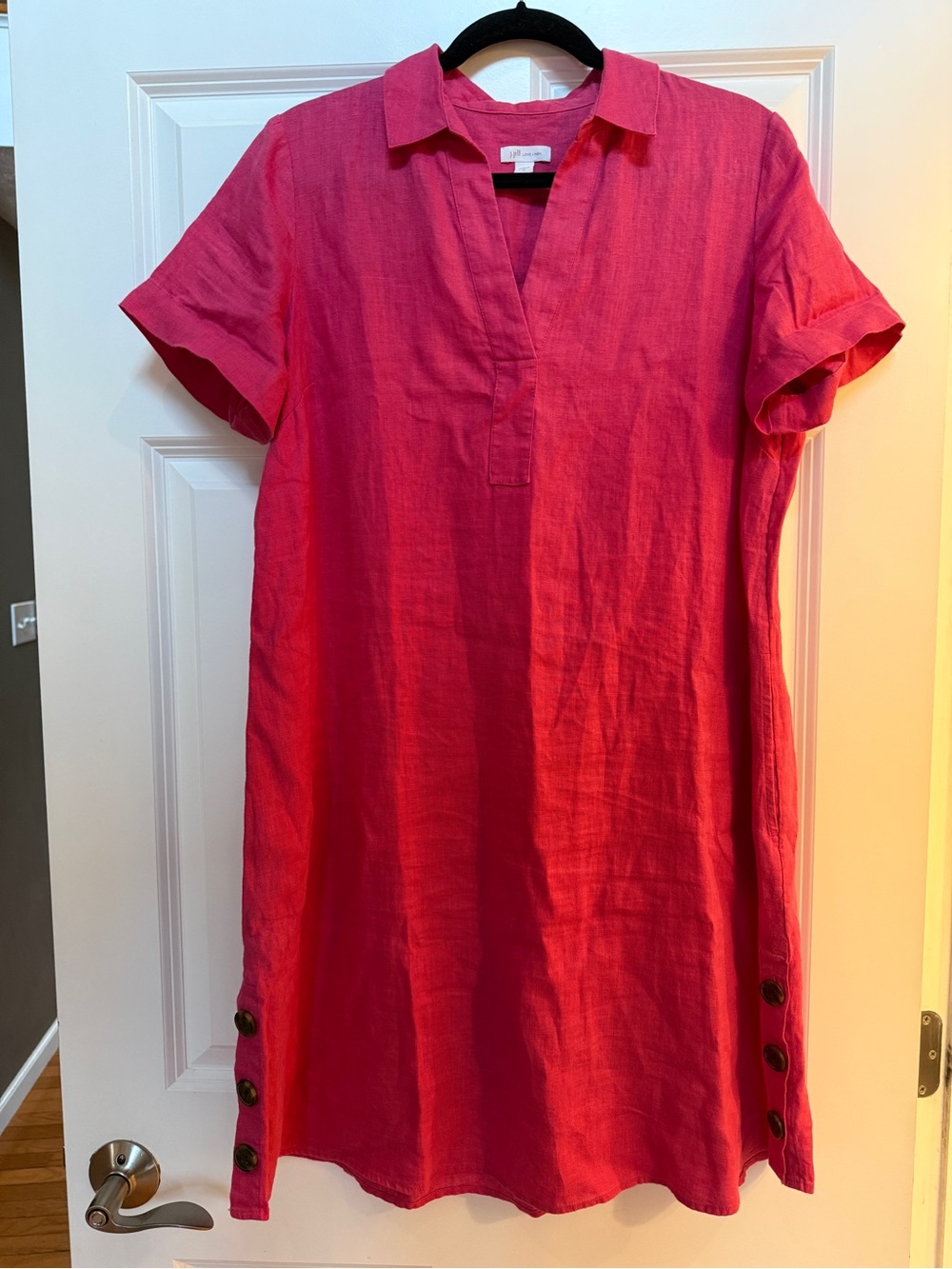 J. Jill 100% linen split-neck dress Size Medium